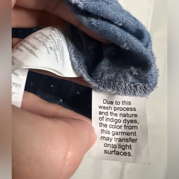 Madewell Chambray Eyelet V Neck Tie Top Small - Picture 9 of 11